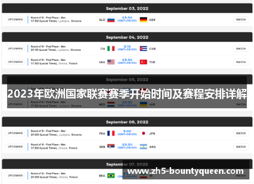 2023年欧洲国家联赛赛季开始时间及赛程安排详解